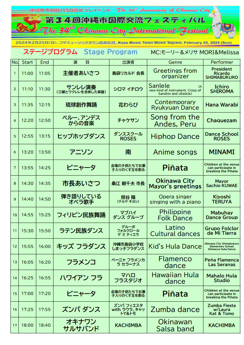 第34回沖縄市国際交流フェスティバル