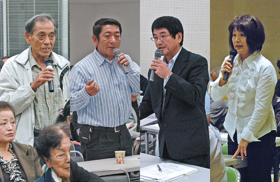 各中学校区で行われた市政懇談会では、毎回活発な意見があがった