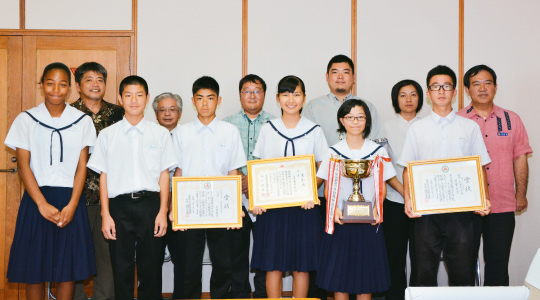 九州大会出場と県代表に選出された美東中の生徒達