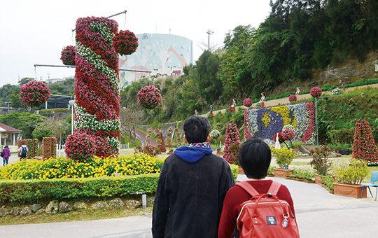 多くの花が咲き誇る園内